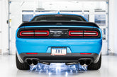 AWE Touring Edition Exhaust for 15+ Challenger 6.4 / 6.2 SC - Diamond Black Quad Tips - Mounted